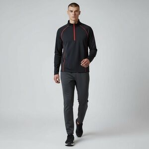 Zakti Activewear Men's 1/4 Zip Breeze Bike Top Charcoal Grey Size Large NWT